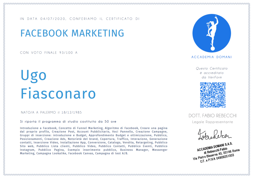 Facebook Ads Social Media Manager in Italia
