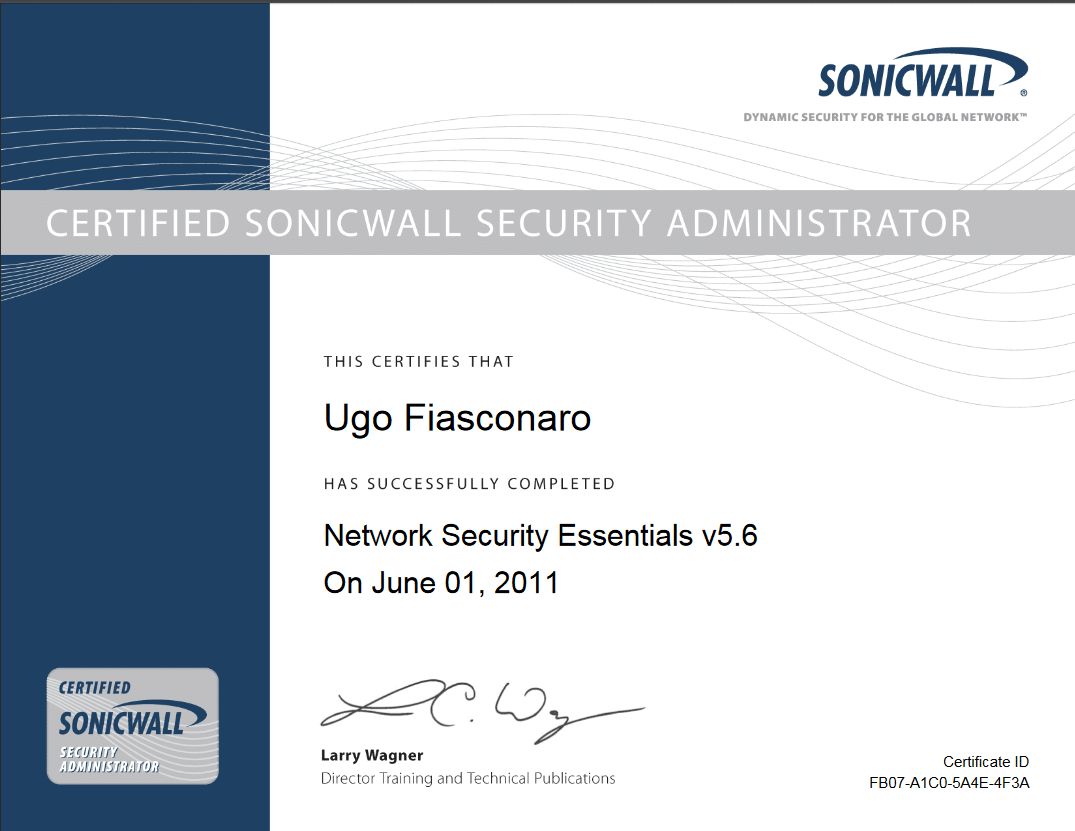 Sonicwall amministratore sicurezza di rete network security essentials certified security administrator